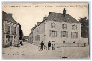 c1910 Gendarmerie and Road From Courgains Marolles-Les-Braults France Postcard