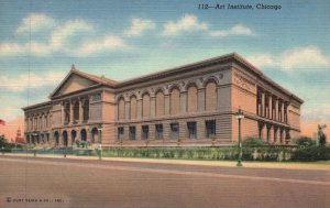 Vintage Postcard The Art Institute And Ferguson Fountain Chicago Illinois J.O.