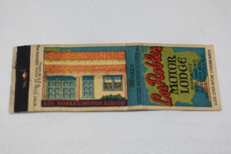 Los Robles Motor Lodge Sacramento California 20 Strike Matchbook Cover