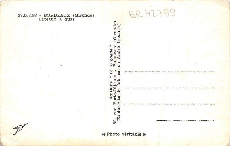 BR42799 Bordeaux bateaux ship a quai france