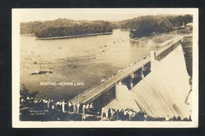 RPPC NORRIS LAKE DAM TENNESSEE BOATING SPILLWAY OPEN REAL PHOTO POSTCARD