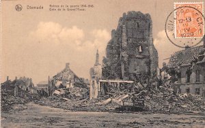 Ruins de la guerre Dixmude France 1920 Stamp on front 