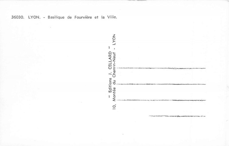 France Lyon Basilique de Fourviere et la Ville vintage postcard