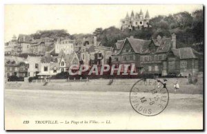 Old Postcard Trouville-sur-Mer Beach and villas