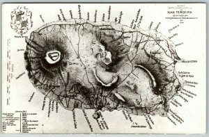 Ilha Terceira, Acores Azores, Map - Postcard 