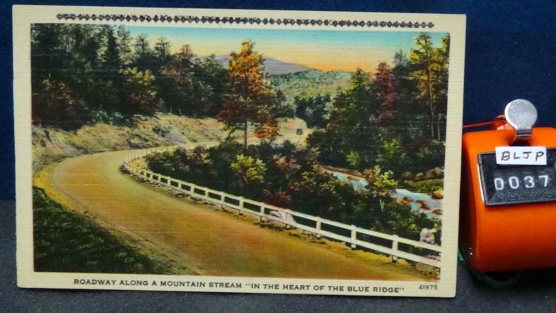 STD Vintage Roadway Along Mountain Stream Blue Ridge MtnAsheville North Carolina