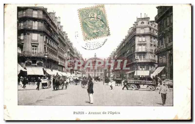 Paris Old Postcard Avenue of & # 39opera