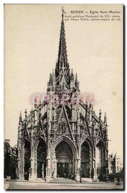 Rouen - Church Saint Maclou - Old Postcard