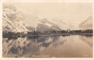 Valdez Alaska View from Harbor Real Photo Vintage Postcard AA28647