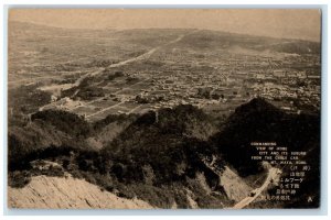 c1910 Commanding View of Kobe City and its Suburb From Cable Car Japan Postcard