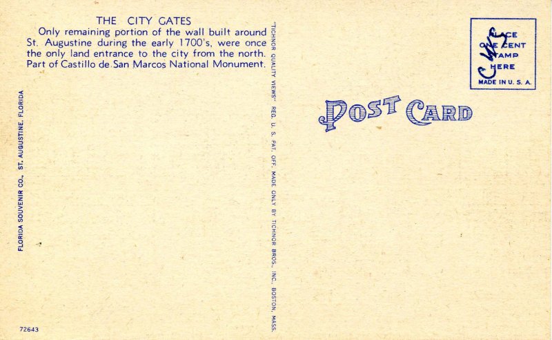 FL - St Augustine. Old City Gates