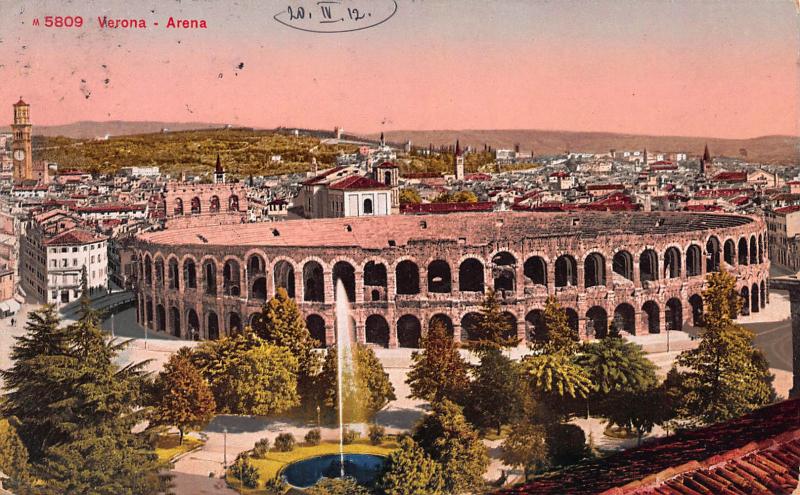 Arena, Verona, Italy, Early Postcard, Used in 1910