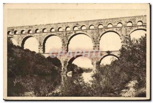 Postcard Old La Douce France Gard Nimes Pont du Gard