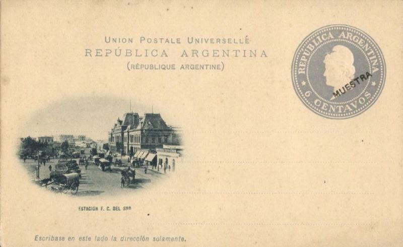 argentina, BUENOS AIRES, Estacion F.C. Del Sud (1899) Postal Stationery