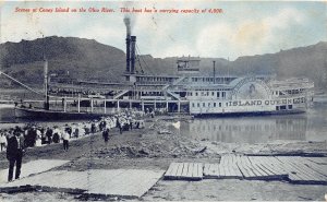 J25/ Ship Postcard c10 Cincinnati Ohio Coney Island Island Queen Steamer 40