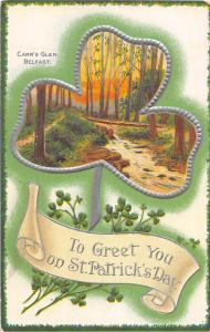 C14/ St Patrick's Day Holiday 5 Postcards Set c1910 Clover Silver Castle Cave 17