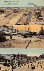 Newport News  Virginia Scenes At The Ship Yard Multi-View Vintage Postcard U4532