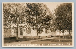 LITTLE COMPTON RI CONGREGATIONAL PARSONAGE ANTIQUE REAL PHOTO POSTCARD RPPC