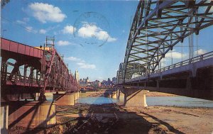 Kansas City Missouri 1969 Postcard Old & New Hannibal Bridge 