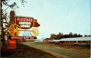 Vtg Old Stage Motor Lodge Motel Colonial Heights Virginia VA Unused Postcard