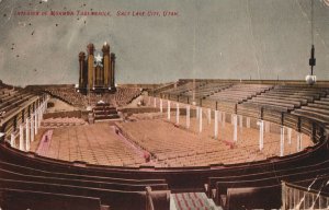 VINTAGE POSTCARD INTERIOR OF THE MORMON TABERNACLE SALT LAKE CITY UTAH 1908