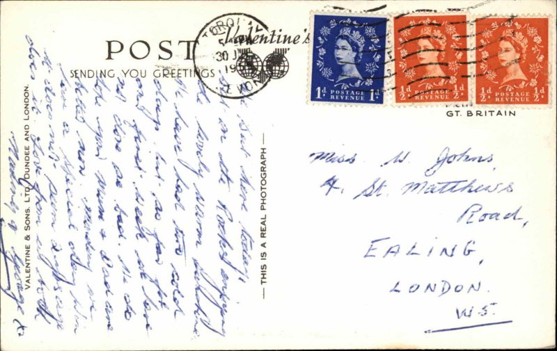 Vintage RPPC Brixham DEVON Breakwater Beach Real Photo Postcard