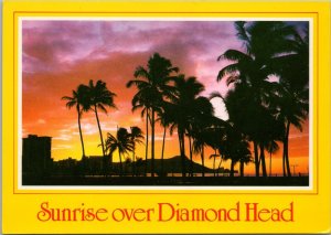 Sun Rising Over Diamond Head Hawaii Postcard PC540