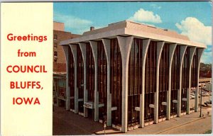 Postcard BUILDING SCENE Council Bluffs Iowa IA AO9496