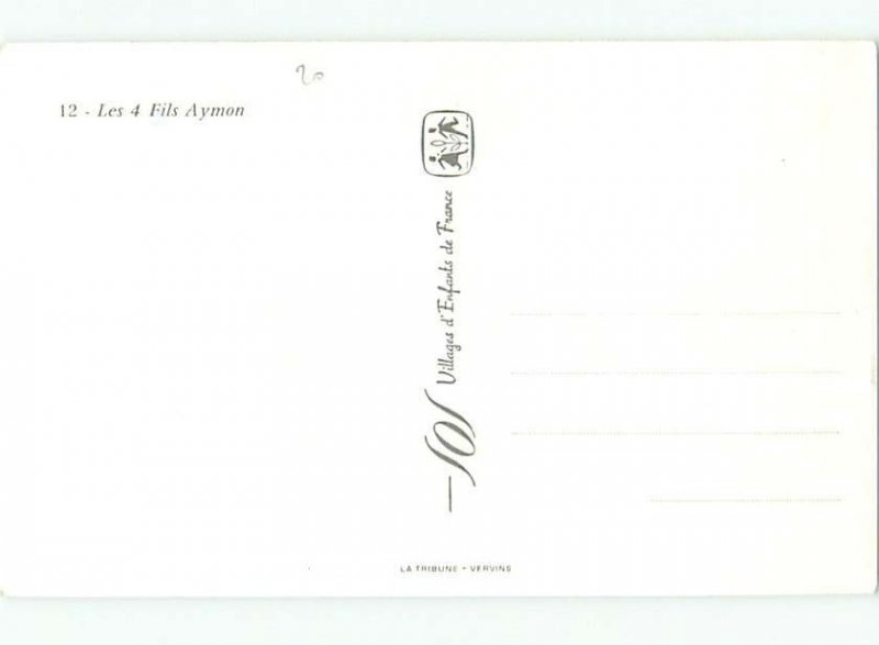 foreign Old Comic FOUR BOYS RIDING HORSE LIKE KNIGHTS AC3560