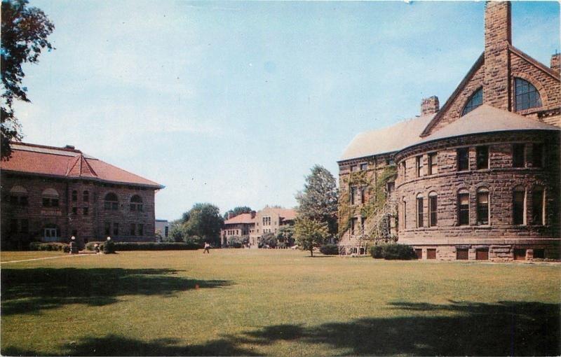 Oberlin Ohio~Oberlin College Warner Gym~Men's Bldg~Peter's Hall 1950s Postcard 