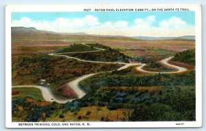 RATON, NM New Mexico ~ Winding Road RATON PASS c1920s Colfax County Postcard
