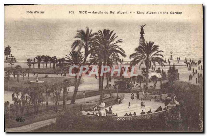 Old Postcard Nice King Albert 1st Gardens