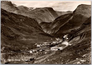 Norge Myrdal Aurland Norway Mountain Railway Real Photo RPPC Postcard