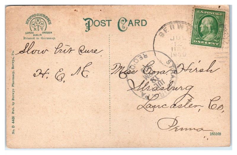 1909 No. 3 Post Office and Bank, Berwyn, PA Postcard | United States -  Pennsylvania - Other, Postcard / HipPostcard