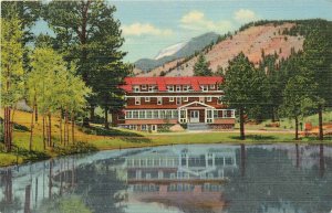 Postcard 1940s Colorado Estes Park Fall River Lodge Ranch Teich CO24-2949