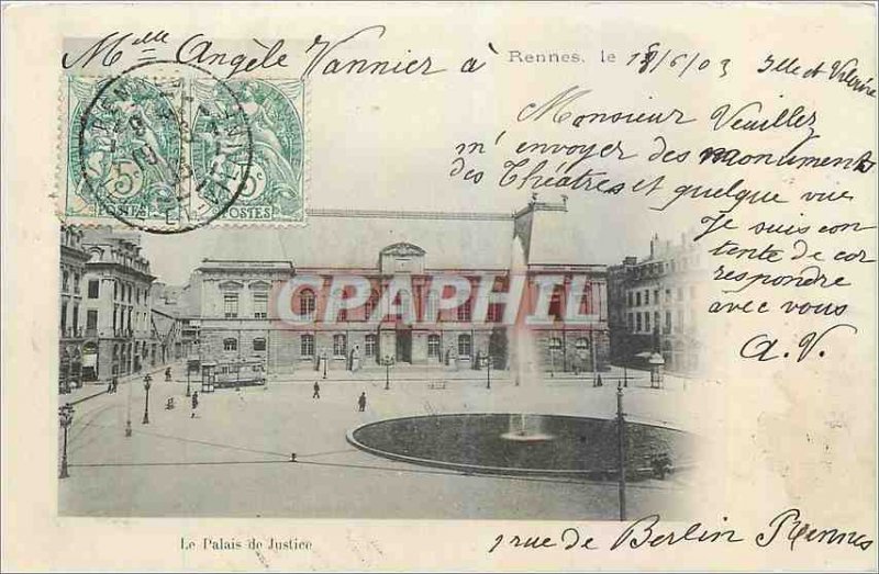 Old Postcard Rennes Courthouse