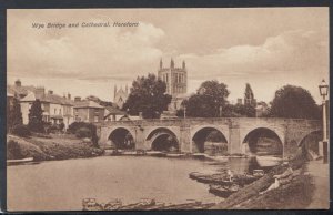 Herefordshire Postcard - Wye Bridge and Cathedral, Hereford   RS11404