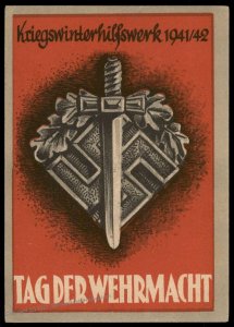 3rd Reich Germany Tag der Wehrmacht Sword WHW 1941 Propaganda Card UNUSED 100757