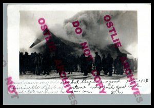 Canton SOUTH DAKOTA RPPC 1907 DEPOT FIRE Disaster TRAIN STATION nr Sioux Falls