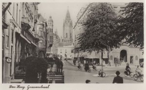 Den Haag Gravenstraat Holland Bicycle Real Photo Old Postcard