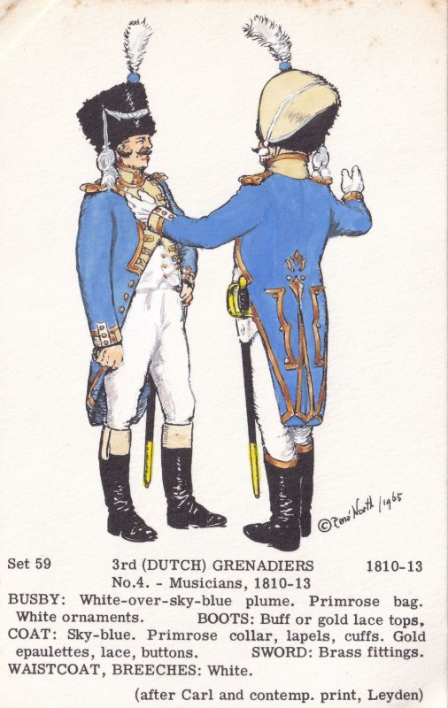 Dutch Grenadiers Musician Uniform Holland Army Soldier Napoleonic War Postcard