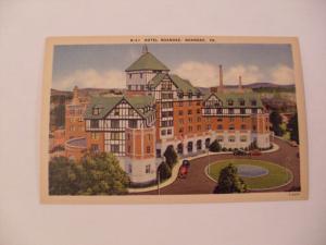 Unused Linen ROANOKE HOTEL in Roanoke Virginia VA Postcard y5942@