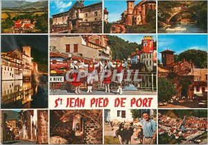 Modern Postcard St Jean Pied de Port (P A) Walled City on the Nive is 8 km fr...