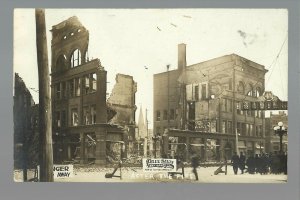 Waterloo IOWA RP 1914 FIRE Disaster PAUL DAVIS STORE Street Scene