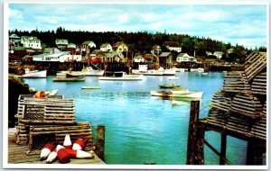 Postcard - A Typical Maine Village - New Harbor, Maine