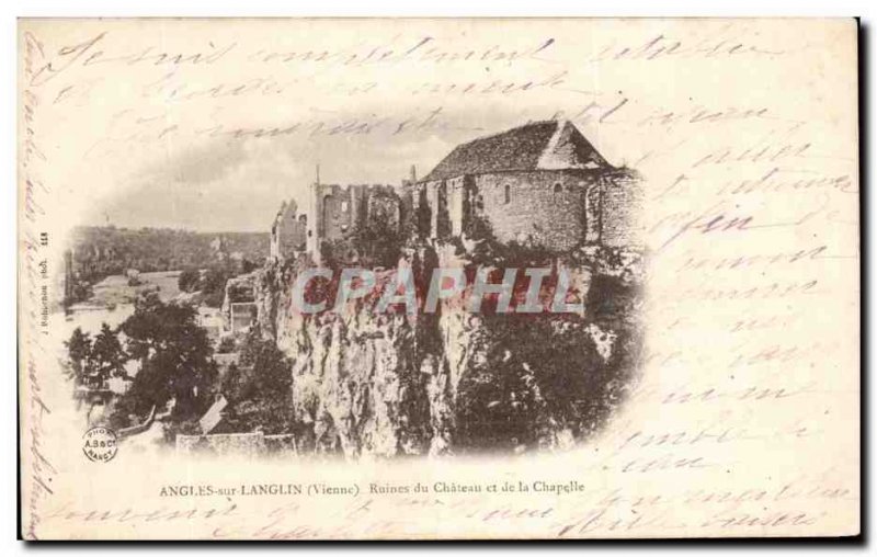 Old Postcard Angles-sur-l'Anglin Ruins And Du Chateau De La Chapelle