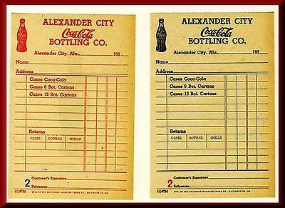 1950's Coca-Cola Bottling Co. Coke Order/Invoice, Alexander City, Alabama/AL