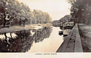 TORONTO ONTARIO CANADA~LAGOON-CENTRE ISLAND-BOAT-SAILBOAT~REAL PHOTO POSTCARD