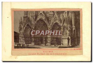 Old Postcard From The Grand Reims Cathedral Portal