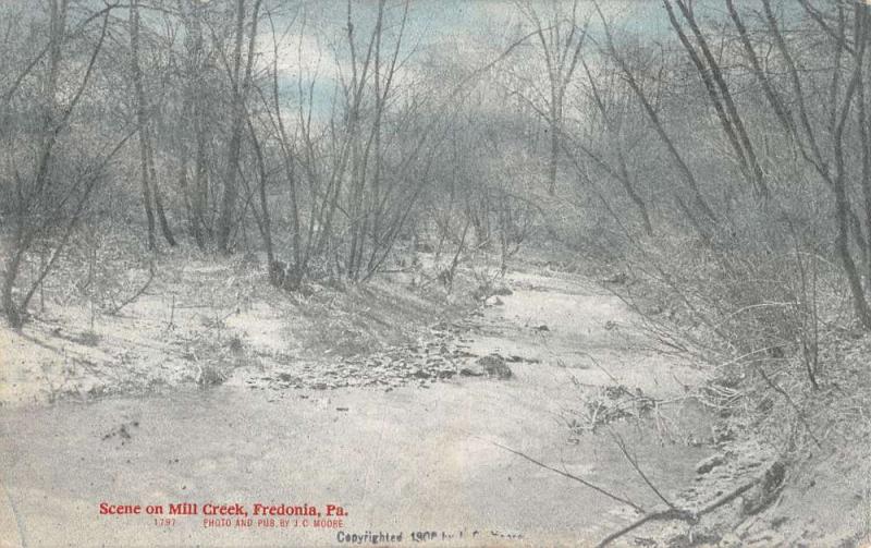 Fredonia Pennsylvania Mill Creek Scenic View Antique Postcard K11754